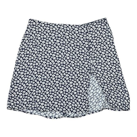 Reformation Fran Thigh Slit Mini Skirt In Quinto Navy Floral Print Size 2 - Picture 5 of 8